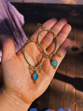 Load image into Gallery viewer, Australian Opal Dottie Drop Hoops

