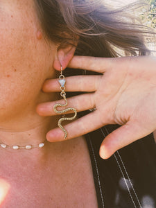 The Snake Earrings - Cantera + Aussie Opal