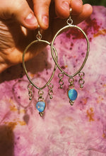 Load image into Gallery viewer, Australian Opal Dottie Drop Hoops
