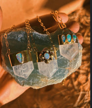 Load image into Gallery viewer, Australian Opal Stamped Crystal Quartz Pendulum
