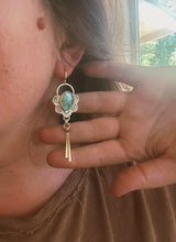 Load image into Gallery viewer, Nevada Turquoise Stamped Drop Earrings
