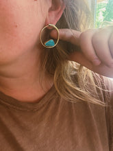 Load image into Gallery viewer, Kingman Turquoise Ouroboro Hoop
