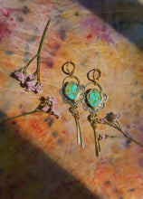 Load image into Gallery viewer, Nevada Turquoise Stamped Drop Earrings

