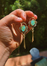 Load image into Gallery viewer, Nevada Turquoise Stamped Drop Earrings
