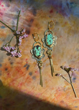 Load image into Gallery viewer, Hubei Turquoise Stamped Drop Earrings
