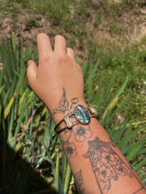 Load image into Gallery viewer, Abalone + Pink Pearl Bangle

