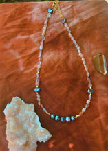 Load image into Gallery viewer, Sunstone + Peacock Pearl Necklace
