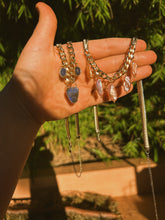 Load image into Gallery viewer, Iridescent Pink Baroque Pearl Cuban Link x Snake Chain Charm Necklace
