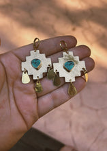 Load image into Gallery viewer, Spiderweb Turquoise Drop Earring
