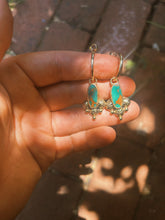 Load image into Gallery viewer, Stamped Hubei Turquoise  Mini Hoops
