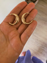 Load image into Gallery viewer, Crescent Moon Hoops
