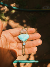 Load image into Gallery viewer, Larimar + Opal Stacked Bolo
