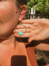 Load image into Gallery viewer, Turquoise Triple Dot Hoops

