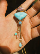Load image into Gallery viewer, Larimar + Opal Stacked Bolo

