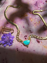 Load image into Gallery viewer, Herringbone X Cuban Link Chain - Kingman Turquoise
