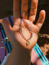 Load image into Gallery viewer, Iolite + Australian Opal Beaded Charm Necklace
