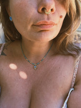 Load image into Gallery viewer, Turquoise + Australian Opal Beaded Charm Necklace
