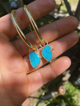 Load image into Gallery viewer, Kingman Turquoise Drop Hoops *discounted - read description!*
