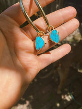 Load image into Gallery viewer, Kingman Turquoise Drop Hoops *discounted - read description!*

