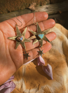 Star Earrings - Cantera + Aussie Opal