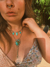 Load image into Gallery viewer, Kingman Turquoise Cuban Link X Herringbone Charmer
