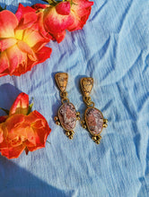 Load image into Gallery viewer, Hubei Turquoise + Sonoran Dendrite Double Drop Earring
