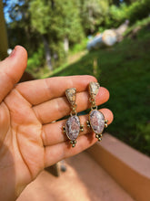 Load image into Gallery viewer, Hubei Turquoise + Sonoran Dendrite Double Drop Earring
