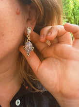 Load image into Gallery viewer, Hubei Turquoise + Sonoran Dendrite Double Drop Earring
