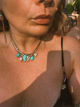 Load image into Gallery viewer, Kingman Turquoise Cuban Link X Herringbone Charmer
