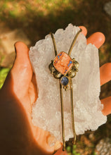 Load image into Gallery viewer, Cantera Opal + Iolite Stamped Bolo
