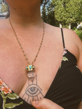 Load image into Gallery viewer, Triple Turquoise X Quartz Point Pendulum
