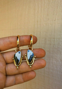 White Buffalo Turquoise Borderlands Earrings