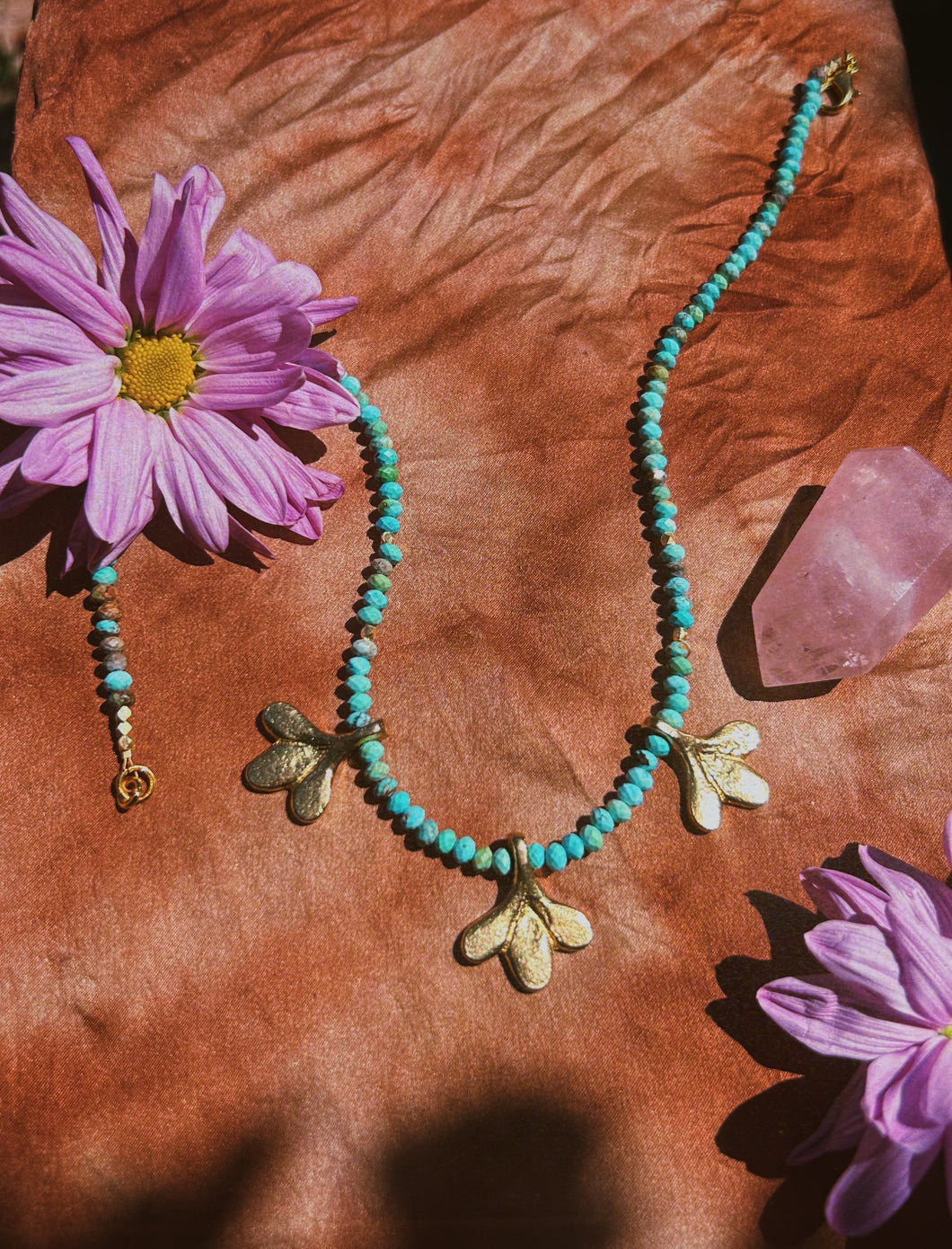Turquoise Drop Charm Necklace