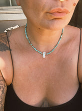 Load image into Gallery viewer, Faceted Turquoise + Pearl Necklace
