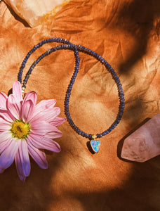 Australian Opal + Iolite Necklace