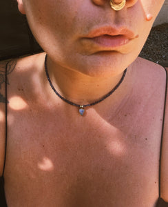 Australian Opal + Iolite Necklace