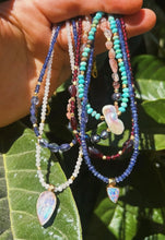Load image into Gallery viewer, Faceted Turquoise + Pearl Necklace
