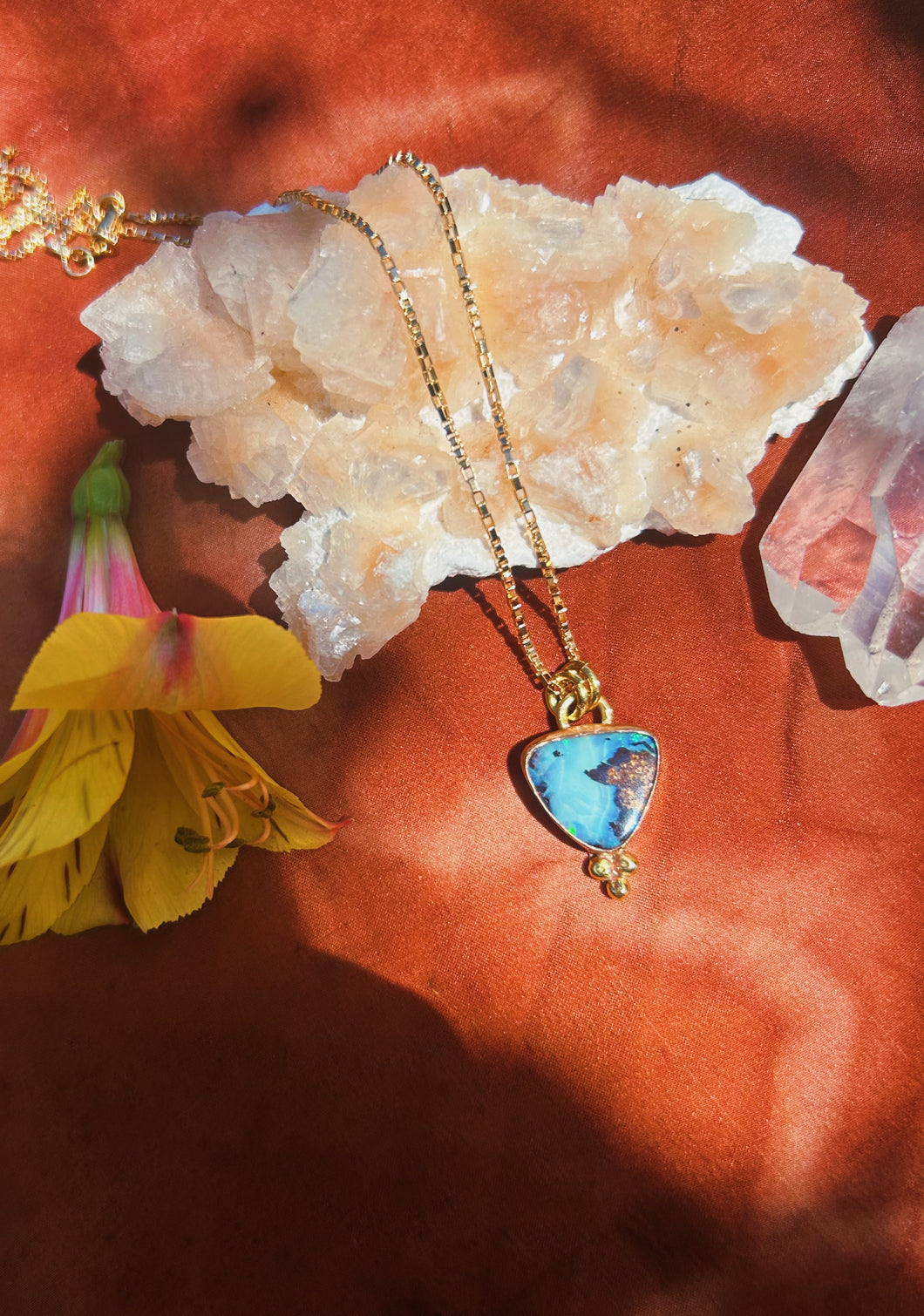Boulder Opal Khala Necklace 002