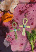 Load image into Gallery viewer, Australian Opal Ankh Earrings
