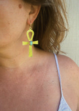 Load image into Gallery viewer, Australian Opal Ankh Earrings
