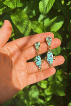 Load image into Gallery viewer, Hubei Turquoise Double Drop Earring
