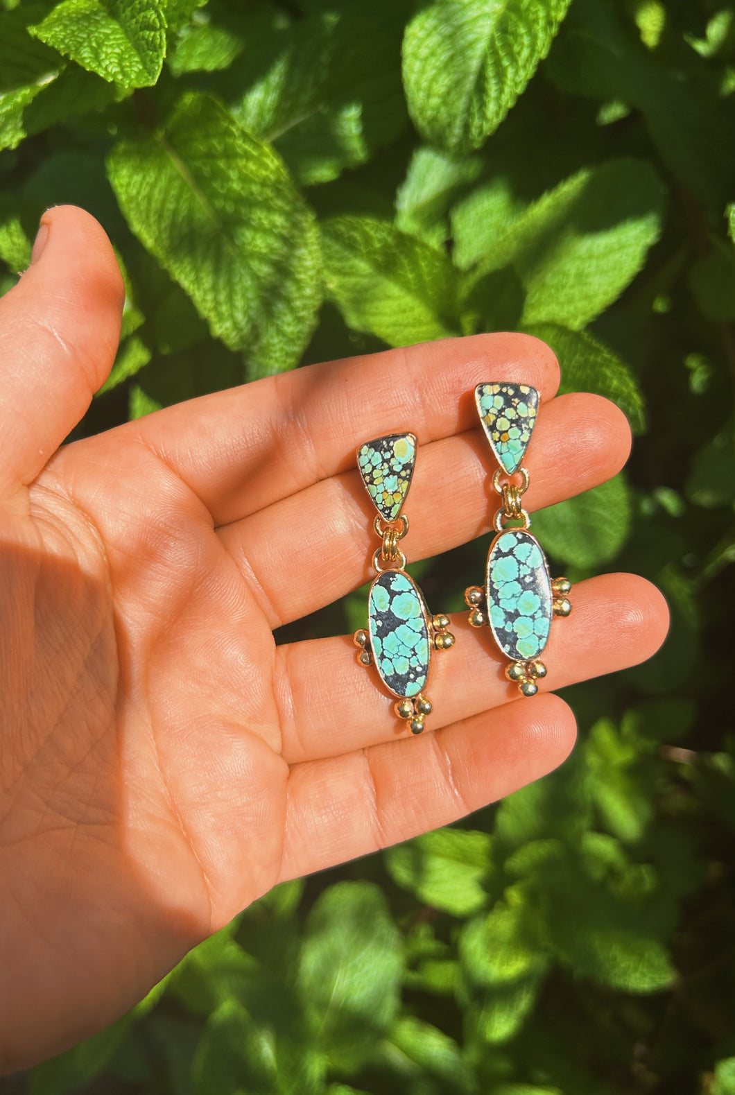 Hubei Turquoise Double Drop Earring
