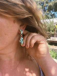 Hubei Turquoise Double Drop Earring