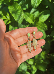 Sonoran Gold + Giraffe Turquoise Double Drop Earring