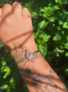 Cantera Opal Stamped Bangle 002 //