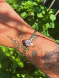 Cantera Opal Stamped Bangle  001 //