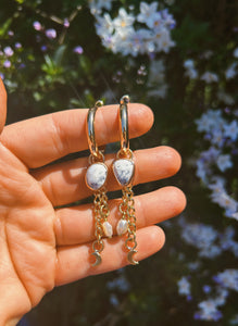 Dendritic Agate Multi Hoop