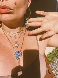 Drop Hoop - Australian Opal