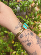 Load image into Gallery viewer, Triple Turquoise Stamped Bangle
