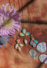 Load image into Gallery viewer, Ethiopian + Cantera Opal / Variscite Cluster Charm Necklace
